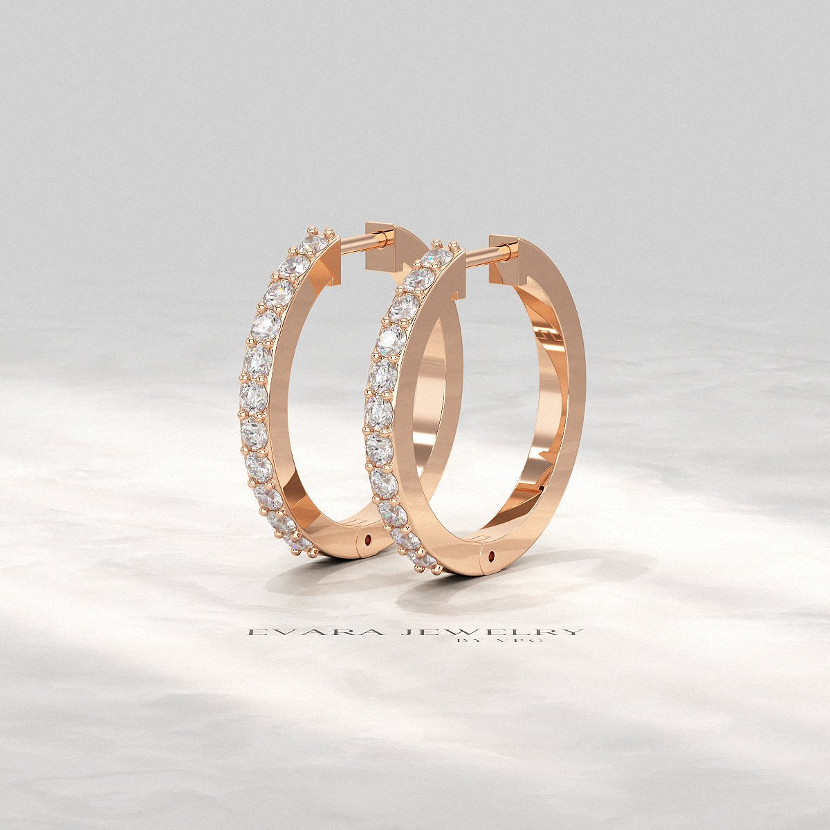 Diamond Half Hoop Earrings for Women