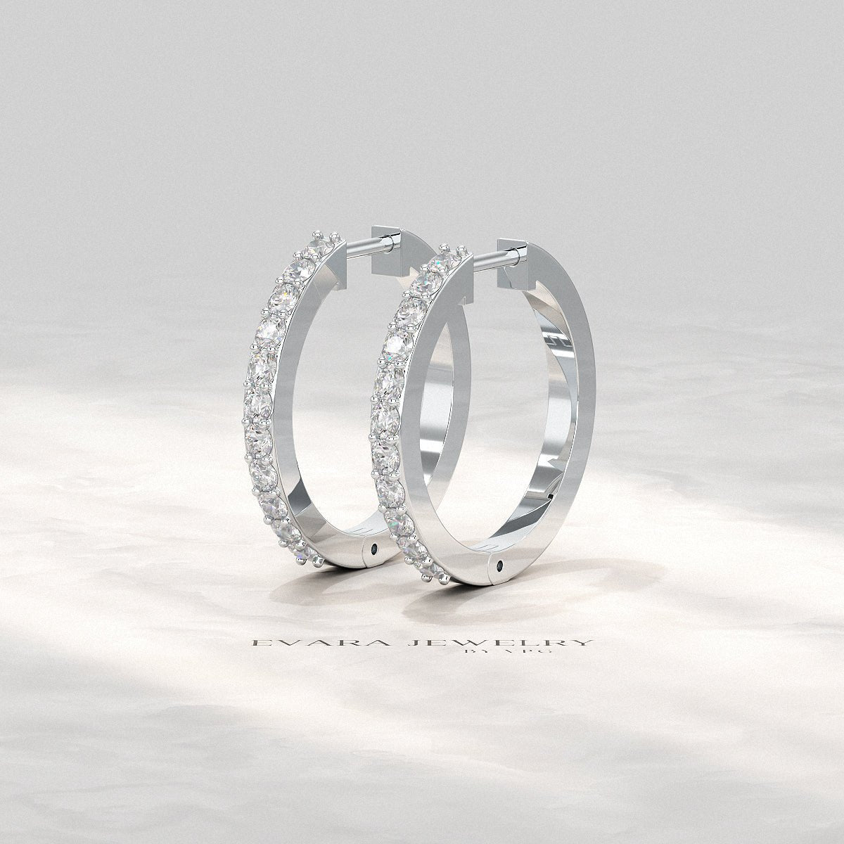 Diamond Half Hoop Earrings for Women