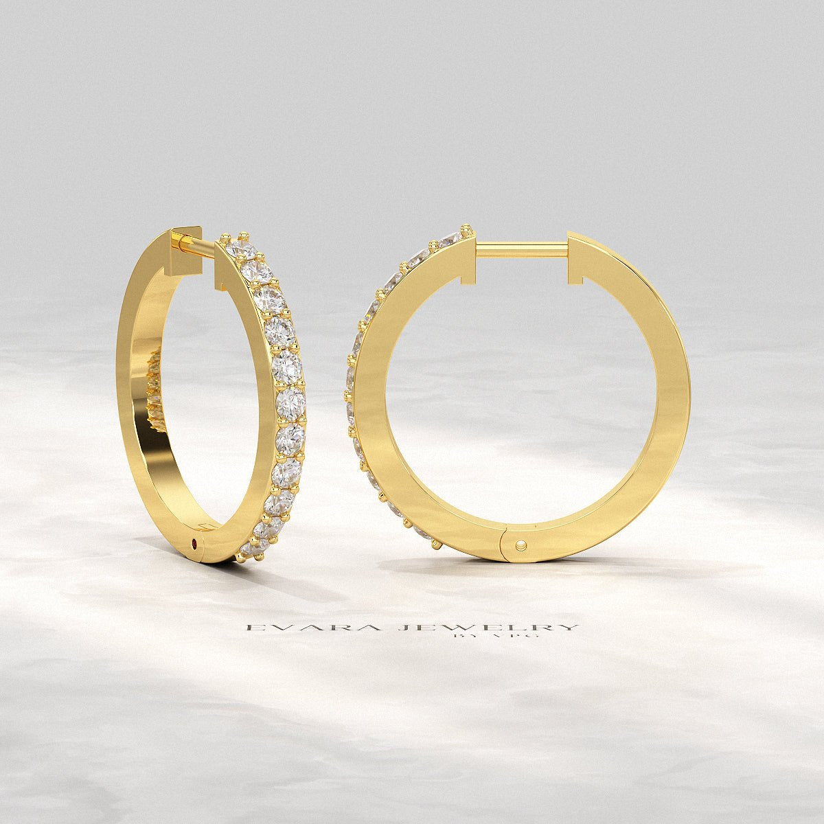 Diamond Half Hoop Earrings for Women