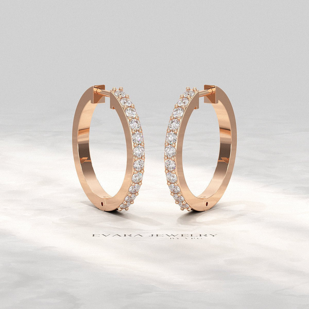 Diamond Half Hoop Earrings for Women