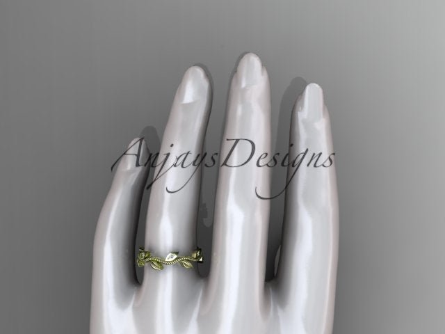 Nature Inspired Diamond Leaf Vine Wedding Band