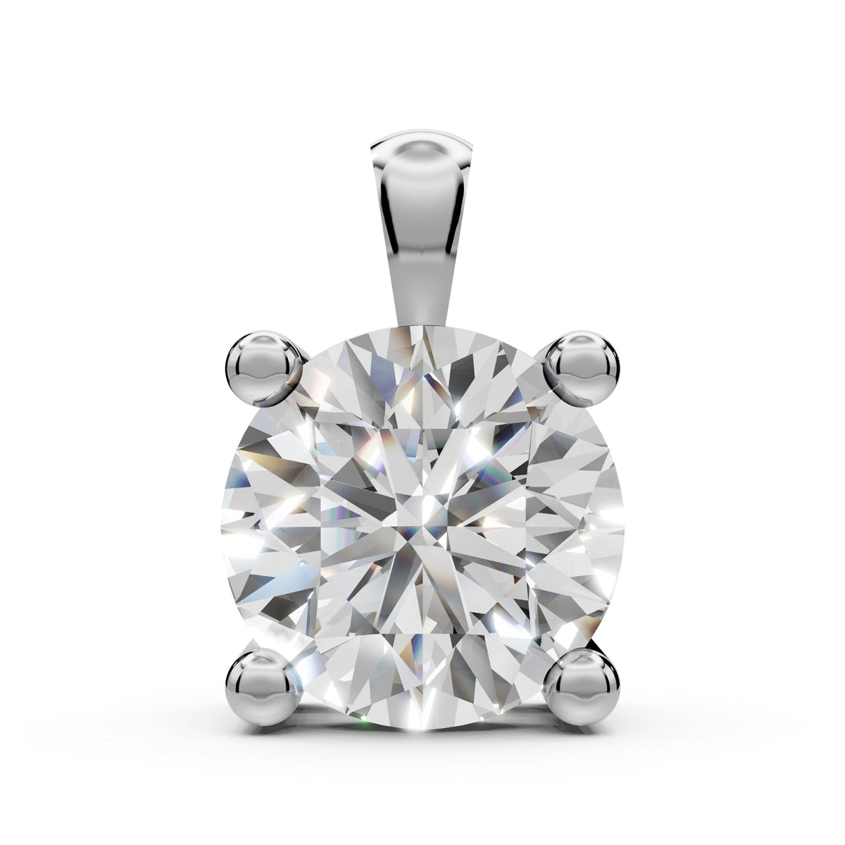 Lab Diamond Solitaire Pendant Round Cut Lab Grown Diamond Bridesmaid Pendant Solid 14K Gold Diamond Pendant Gift For Her
