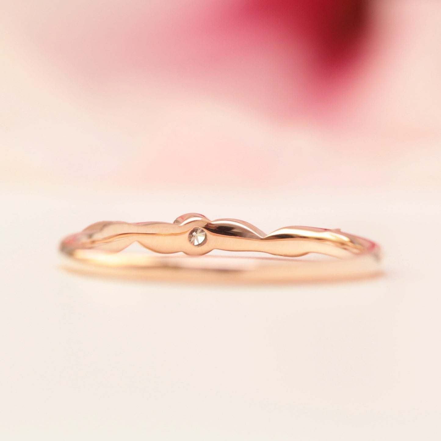 Diamond Birthstone Leaf Ring