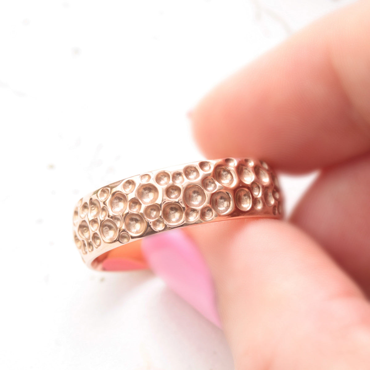 Dimpled Mens Wedding Ring