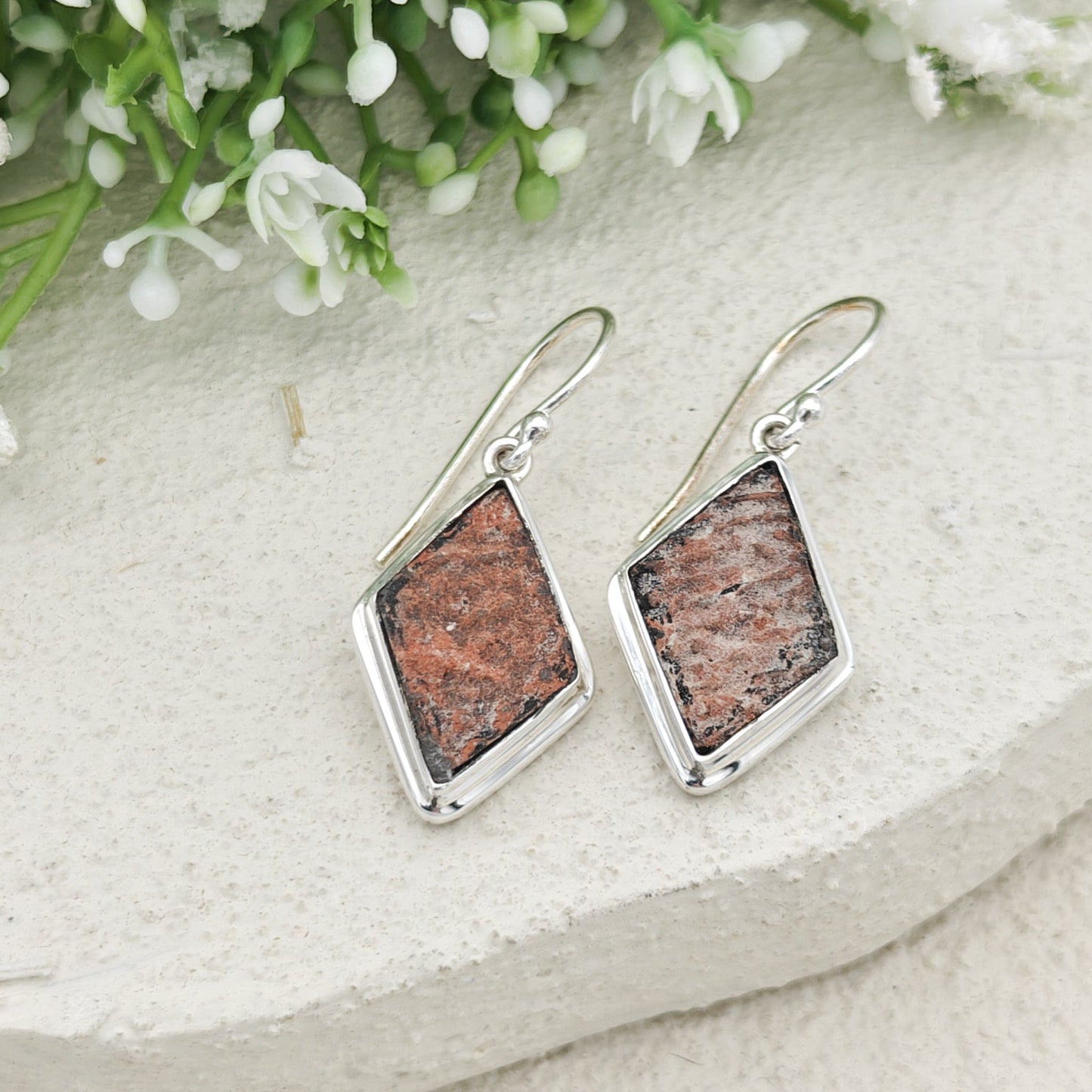 Dinosaur Egg Shell Fossil Earrings | Jurassic Jewellery | Dinosaur Gift | Sterling Silver