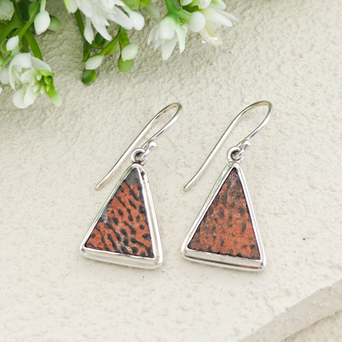 Dinosaur Egg Shell Fossil Earrings | Jurassic Jewellery | Dinosaur Gift | Sterling Silver