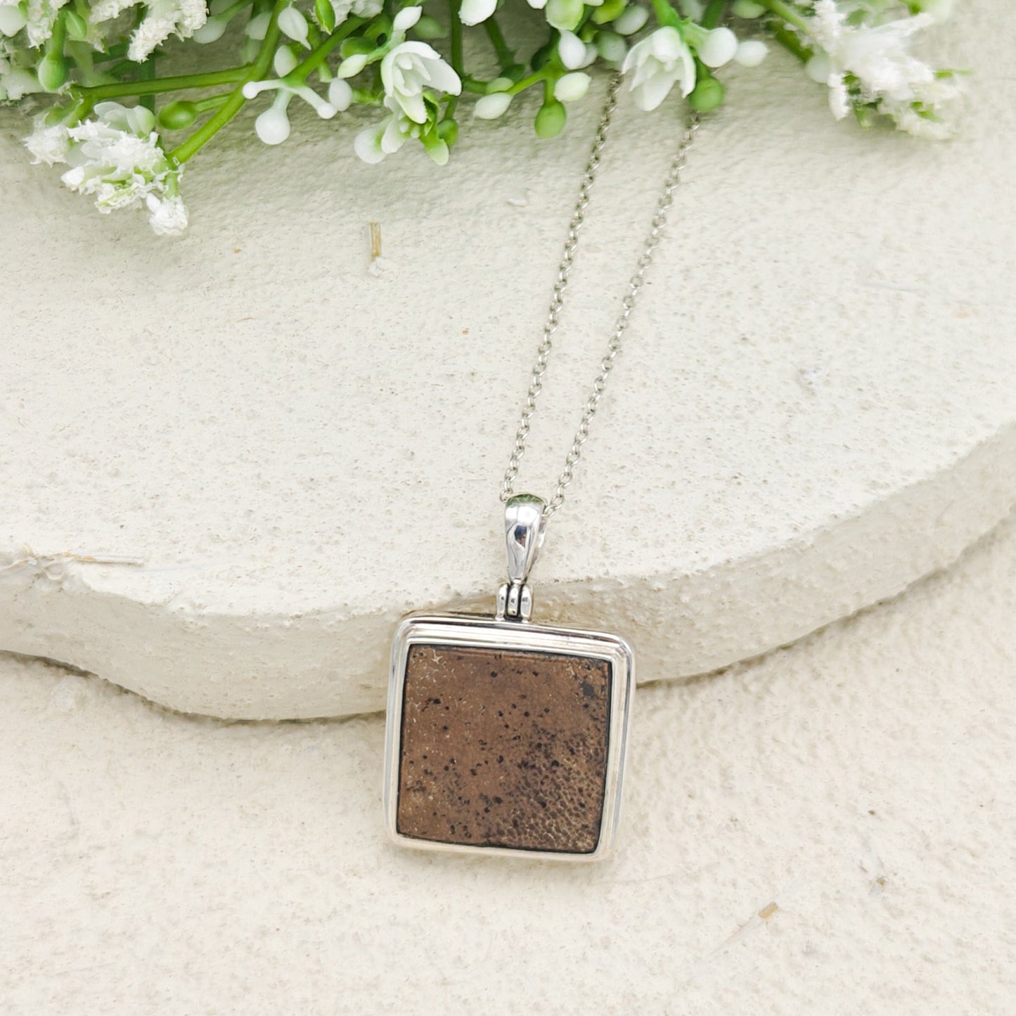 Dinosaur Egg Shell Pendant | Fossil Necklace | Dinosaur Gift | Sterling Silver