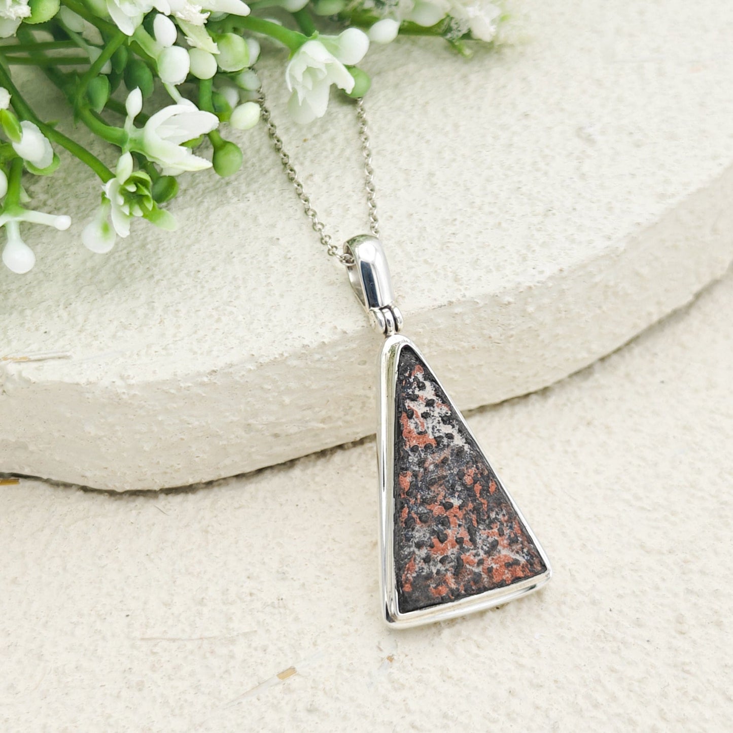 Dinosaur Egg Shell Pendant | Fossil Necklace | Jurassic Gift | Sterling Silver