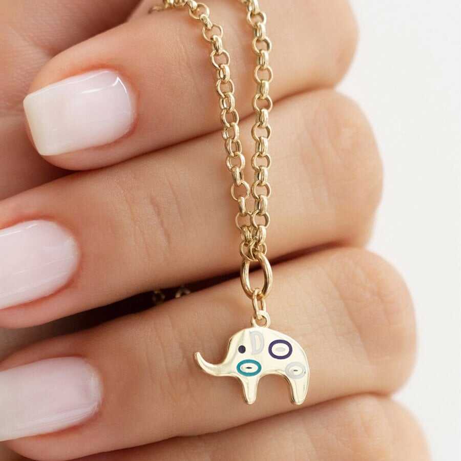 14k Gold Elephant Talisman Necklace