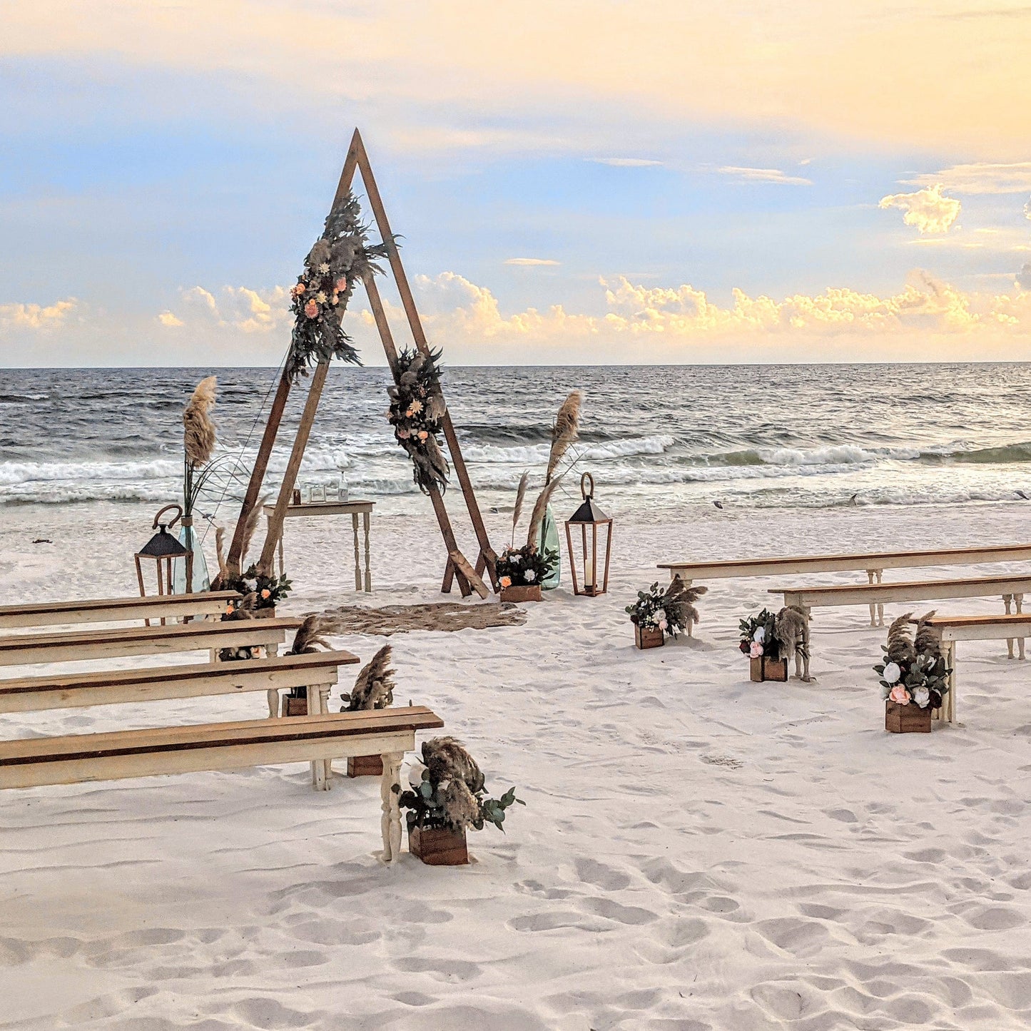 A Stunning Day Wedding Ceremony Package (Officiant, Photographer, Decor with Seating)