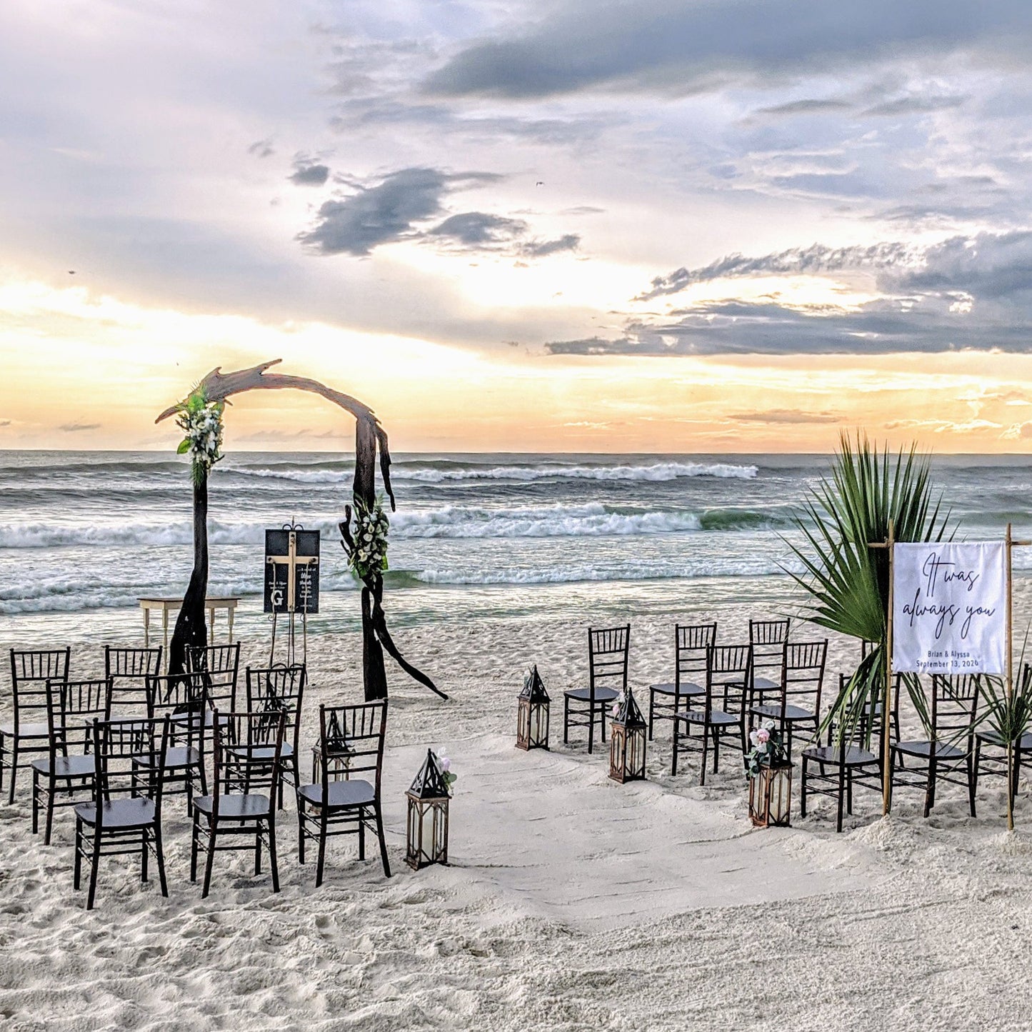 A Stunning Day Wedding Ceremony Package (Officiant, Photographer, Decor with Seating)
