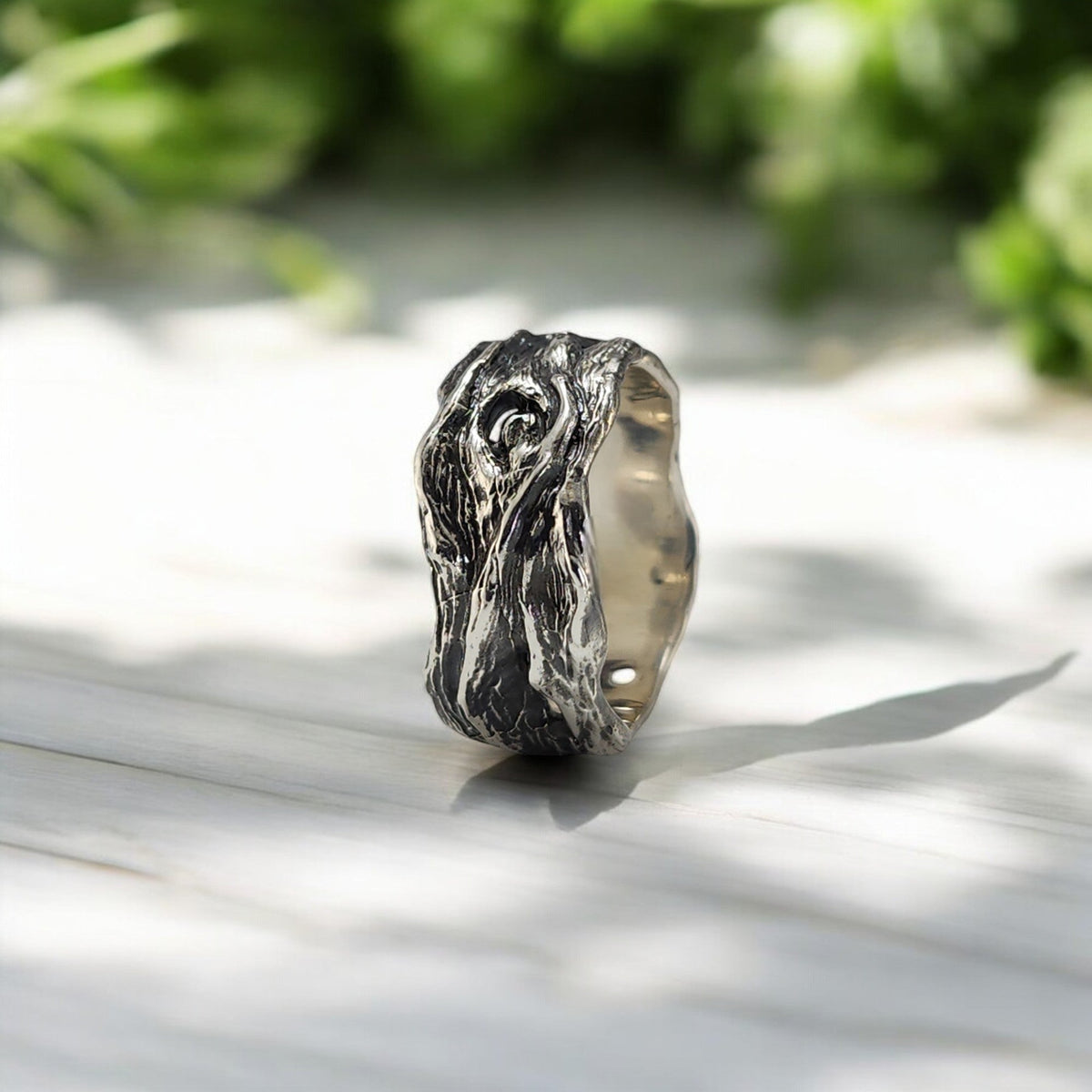 Driftwood Style Band in Sterling Silver