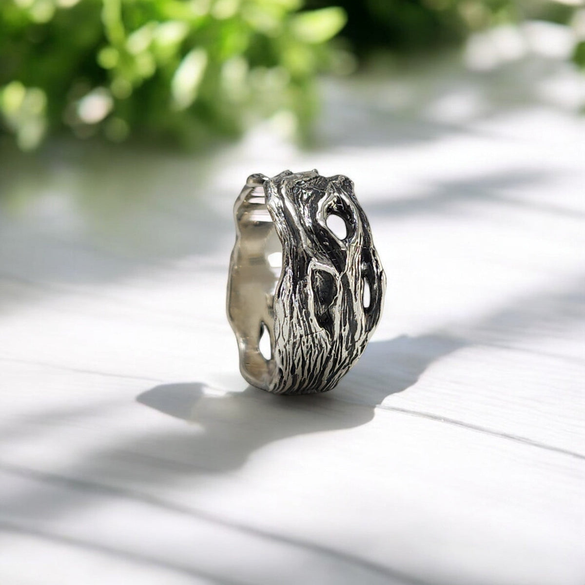 Driftwood Style Band in Sterling Silver
