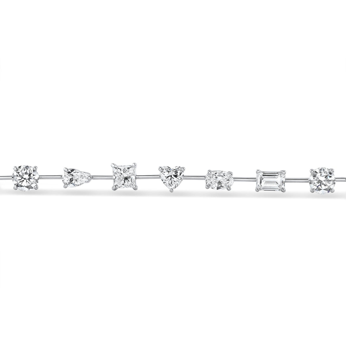 9Ct Mixed Cut Spaced Diamond Tennis Bracelet 14k Gold Lab Grown 7"