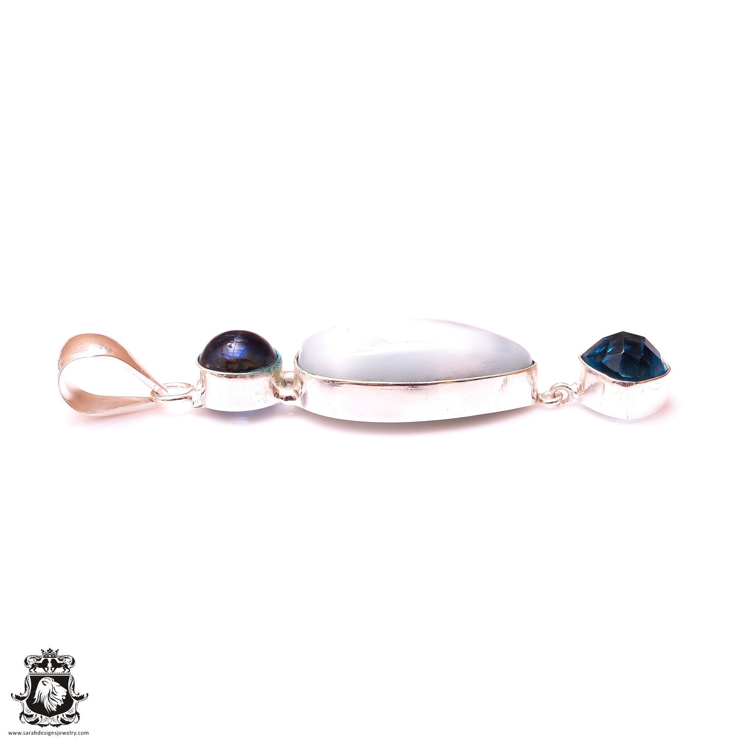 Kyanite Larimar Aquamarine Pendant & 3MM Italian Chain P9956