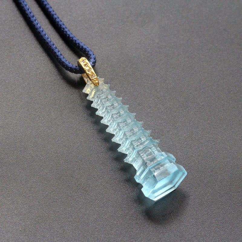 Fortune Jewel Liuli Ancient Pagoda Wisdom Necklace
