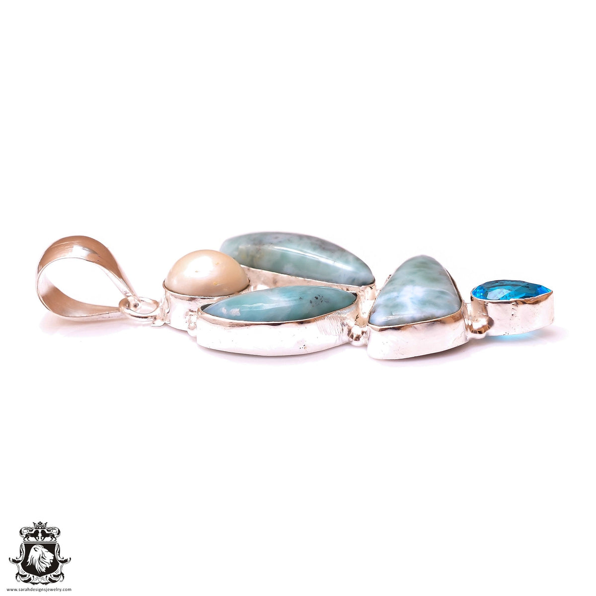 Caribbean Larimar Pendant & 3MM Italian Chain P9892