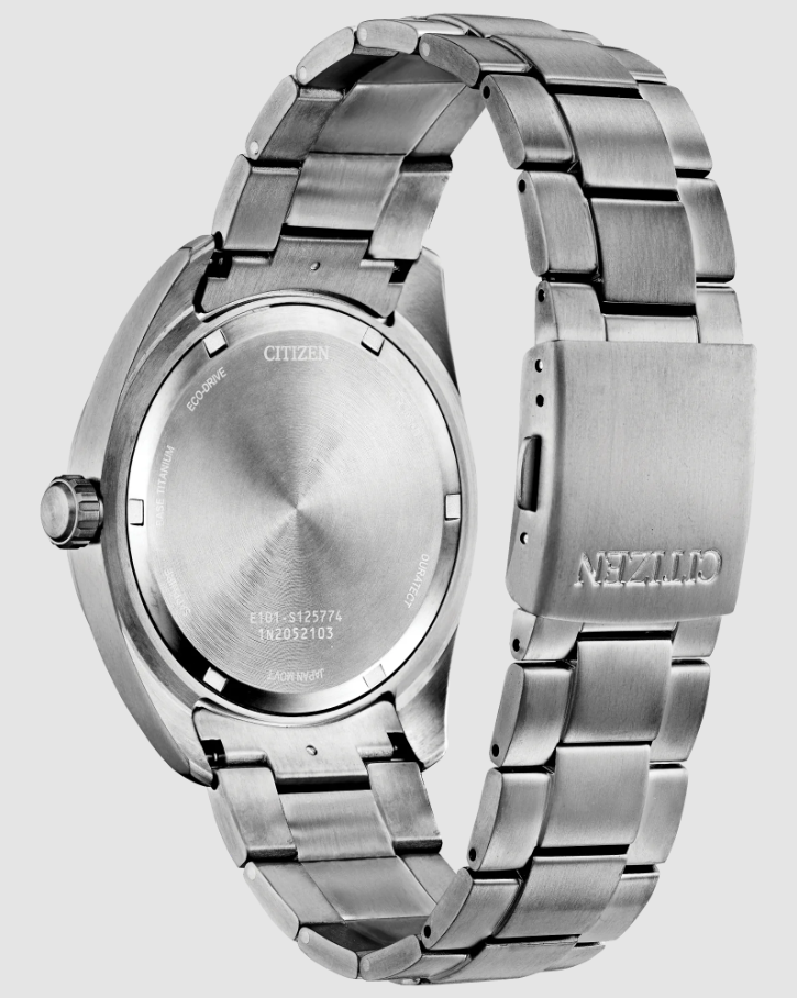 Gents Titanium Citizen Eco-Drive "Garrison" with Black Dial