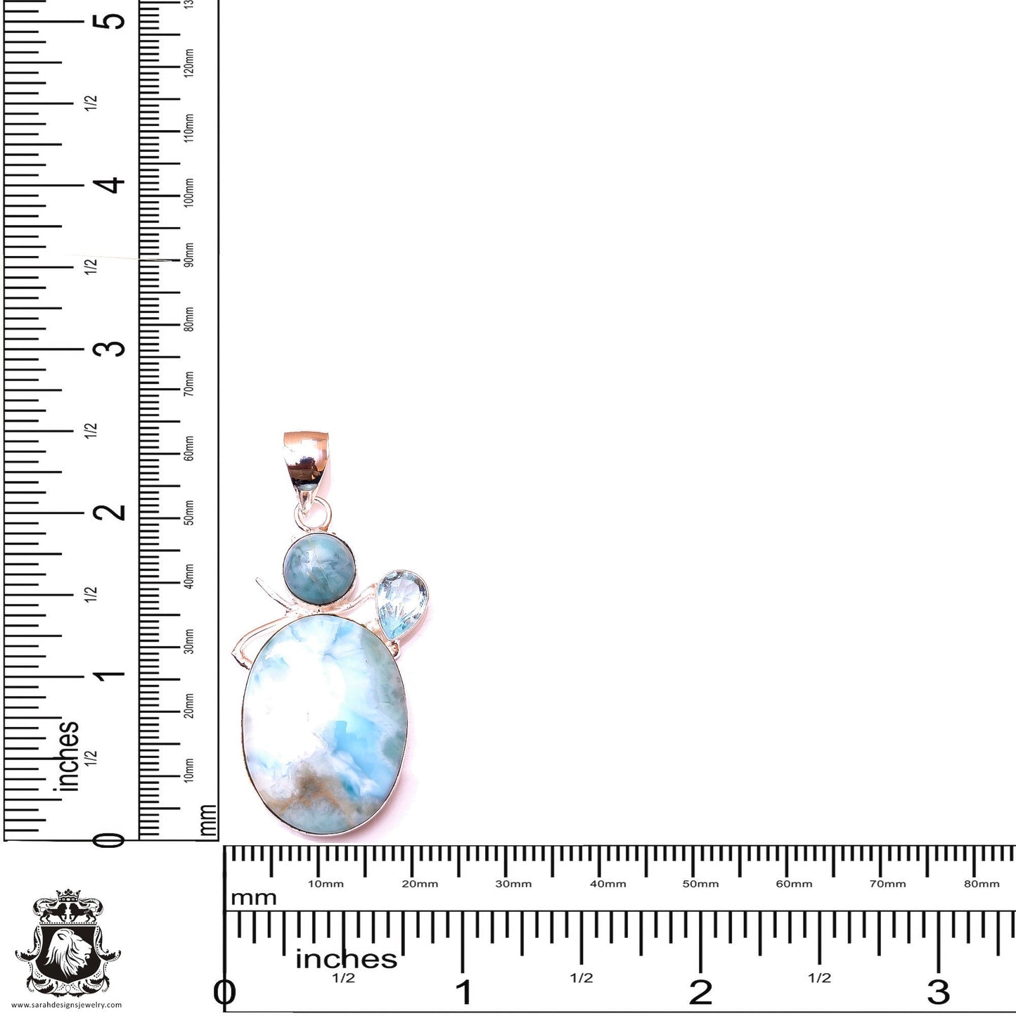 Caribbean Larimar Pendant & 3MM Italian Chain P9933