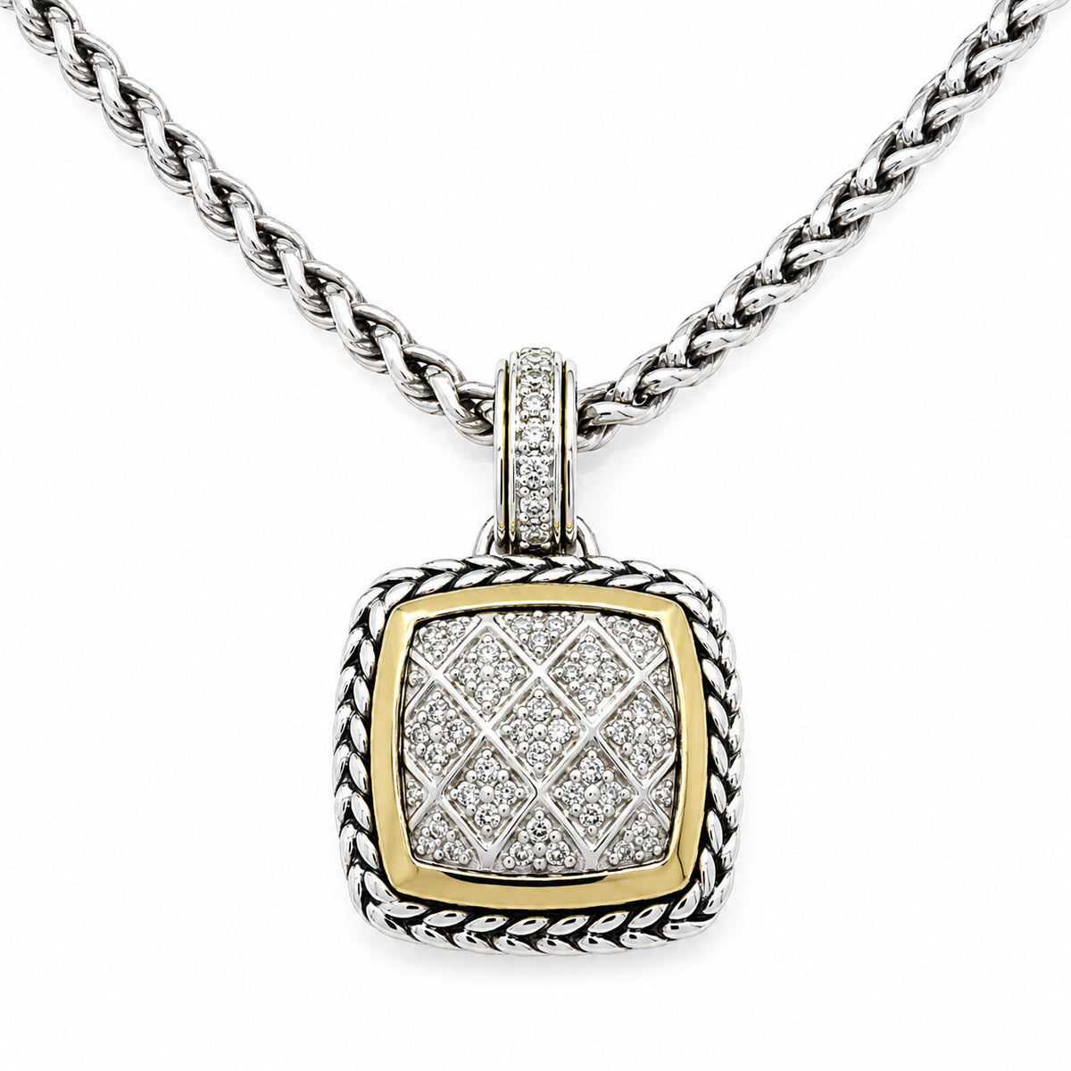 SS Effy Twisted Wheat Chain and Two-Tone 14K & SS Pendant