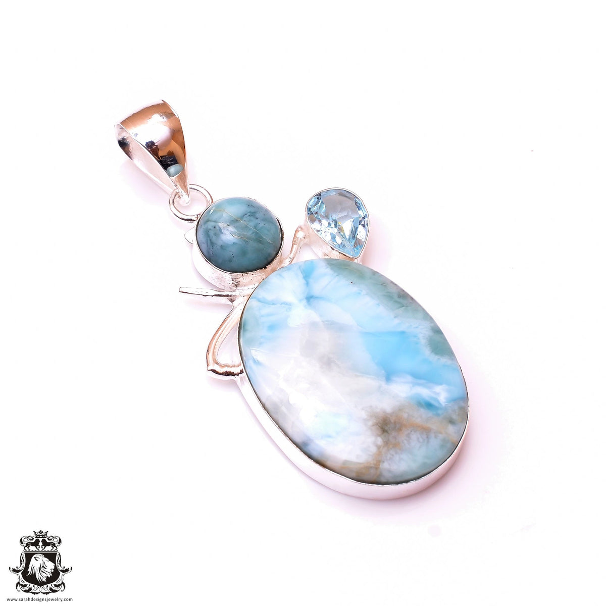 Caribbean Larimar Pendant & 3MM Italian Chain P9933