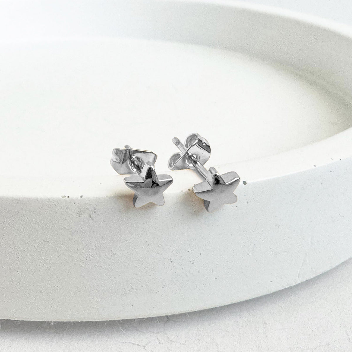 Star Stud Earrings in Silver