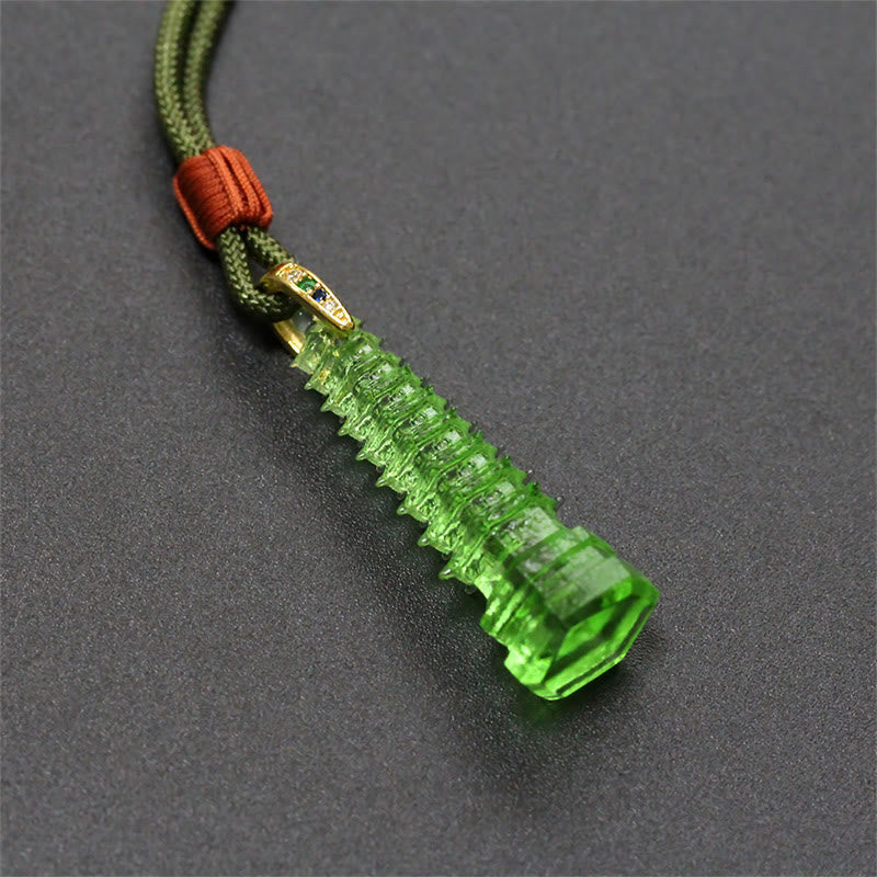 Fortune Jewel Liuli Ancient Pagoda Wisdom Necklace