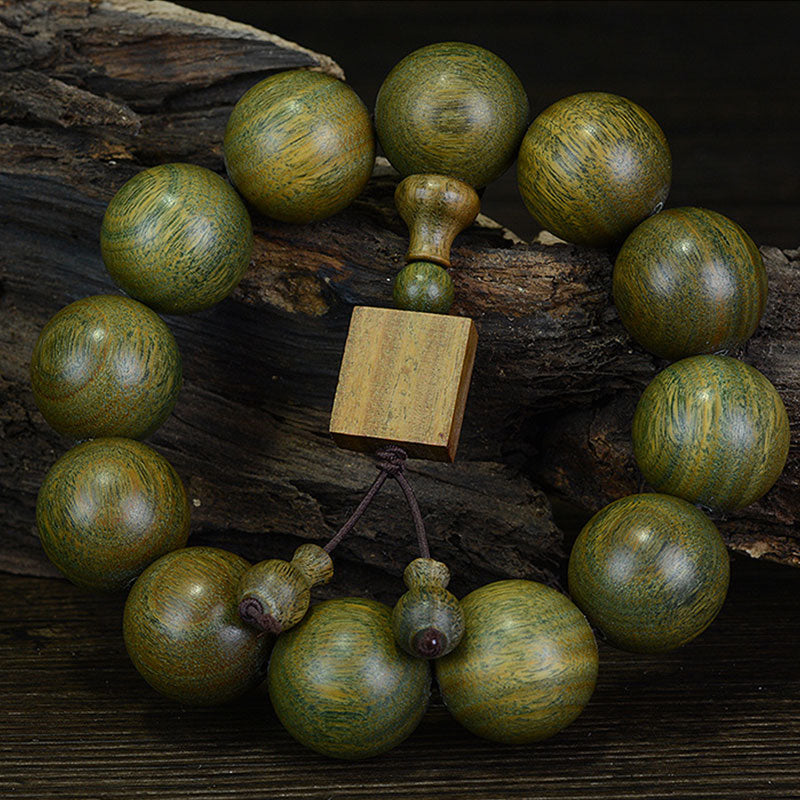 Fortune Jewel Tibetan Green Sandalwood Cure Bracelet