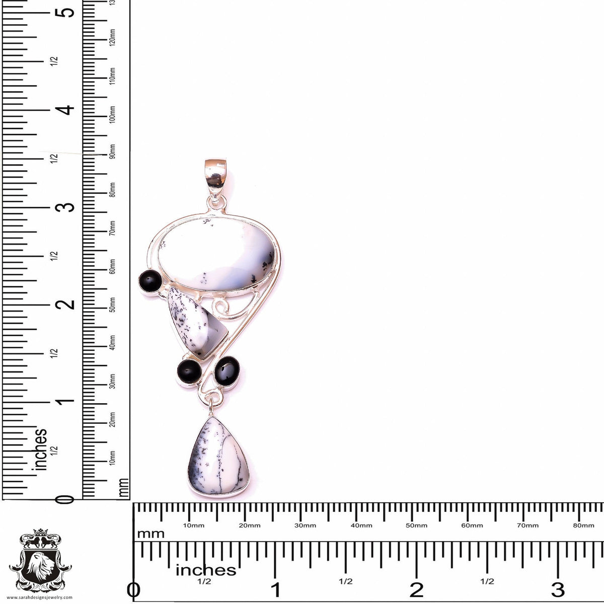Merlinite Dendritic Opal Pendant & 3MM Italian Chain P10051