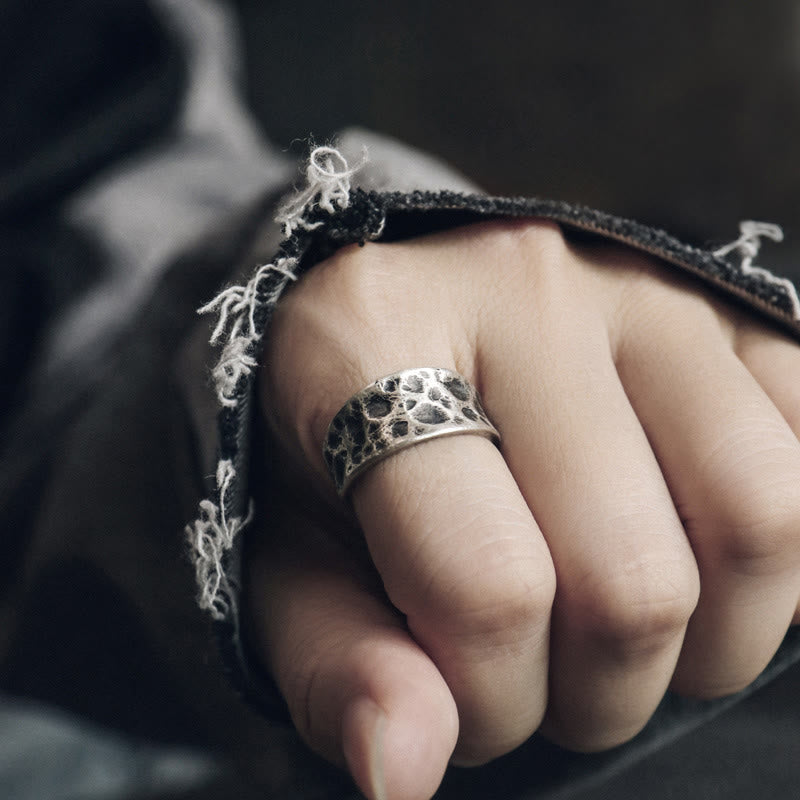 Fortune Jewel 925 Sterling Silver Bump Texture Design Protection Ring