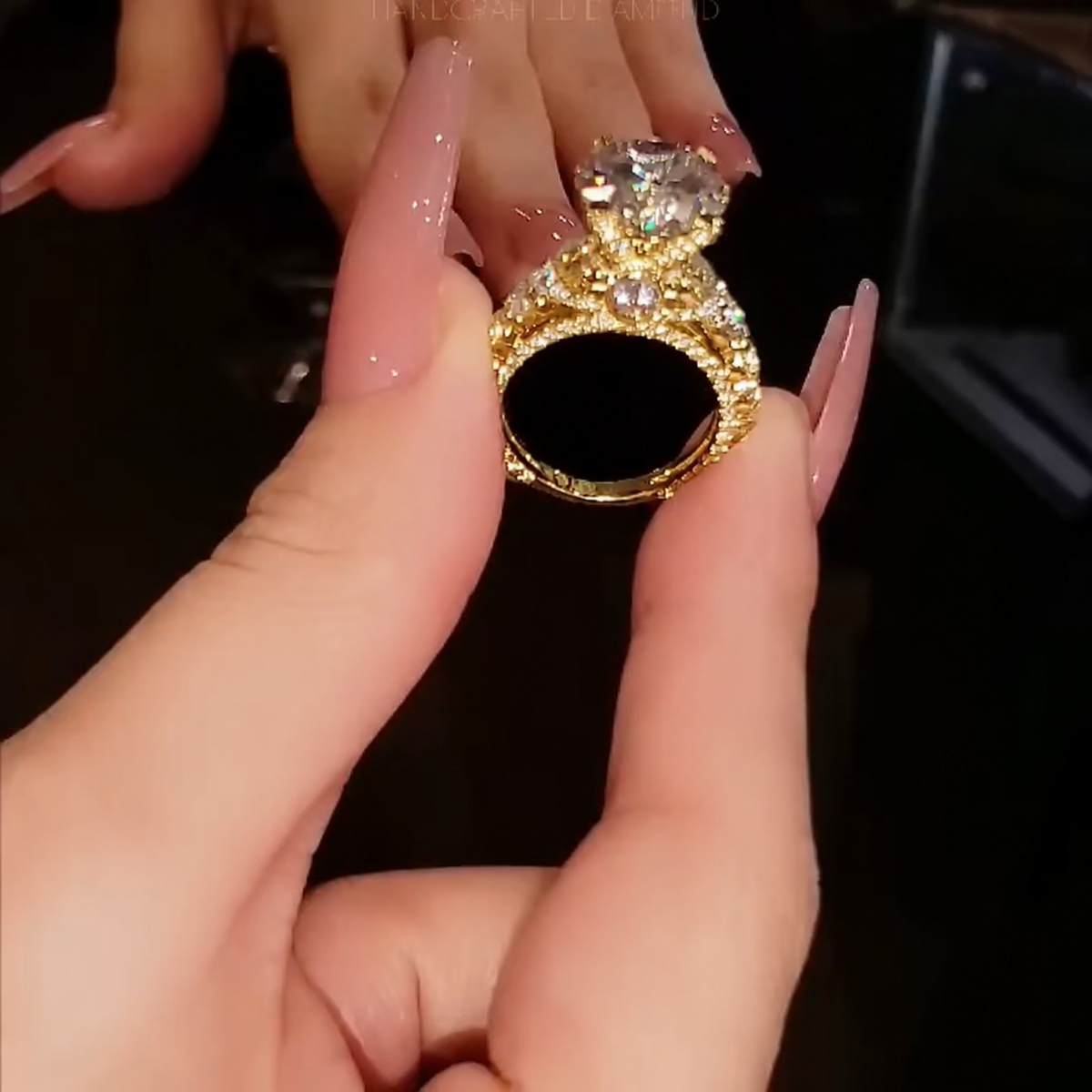 Ultimate Luxury Round Cut 5.0ct Engagement Ring With Pavé Enhancer In Sterling Silver