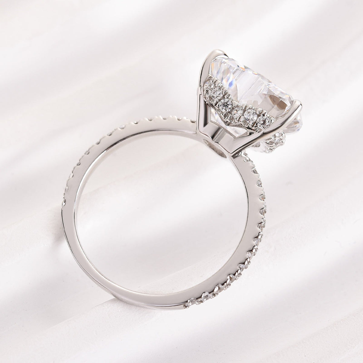 Glamorous Heart Cut 6.0ct Engagement Ring In Sterling Silver