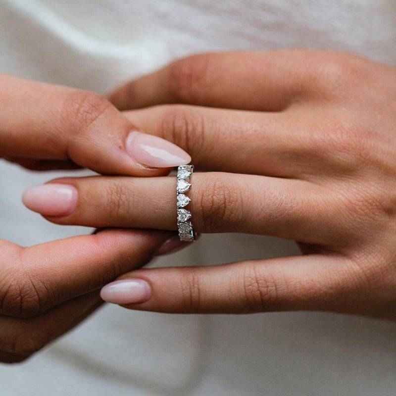 Solarii Heart Cut Wedding Ring In 925 Sterling Silver