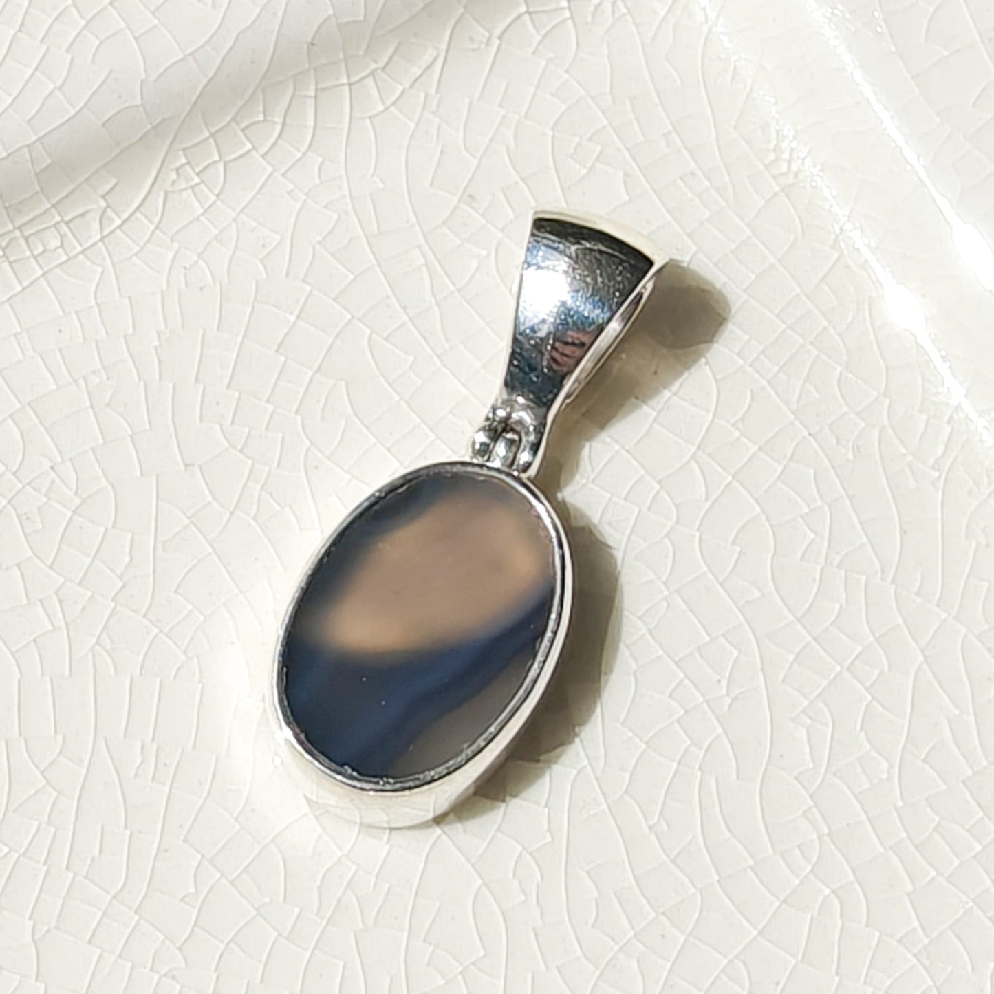 Earth Tones Agate Pendant in Sterling Silver | May birthstone and Gemini Gift
