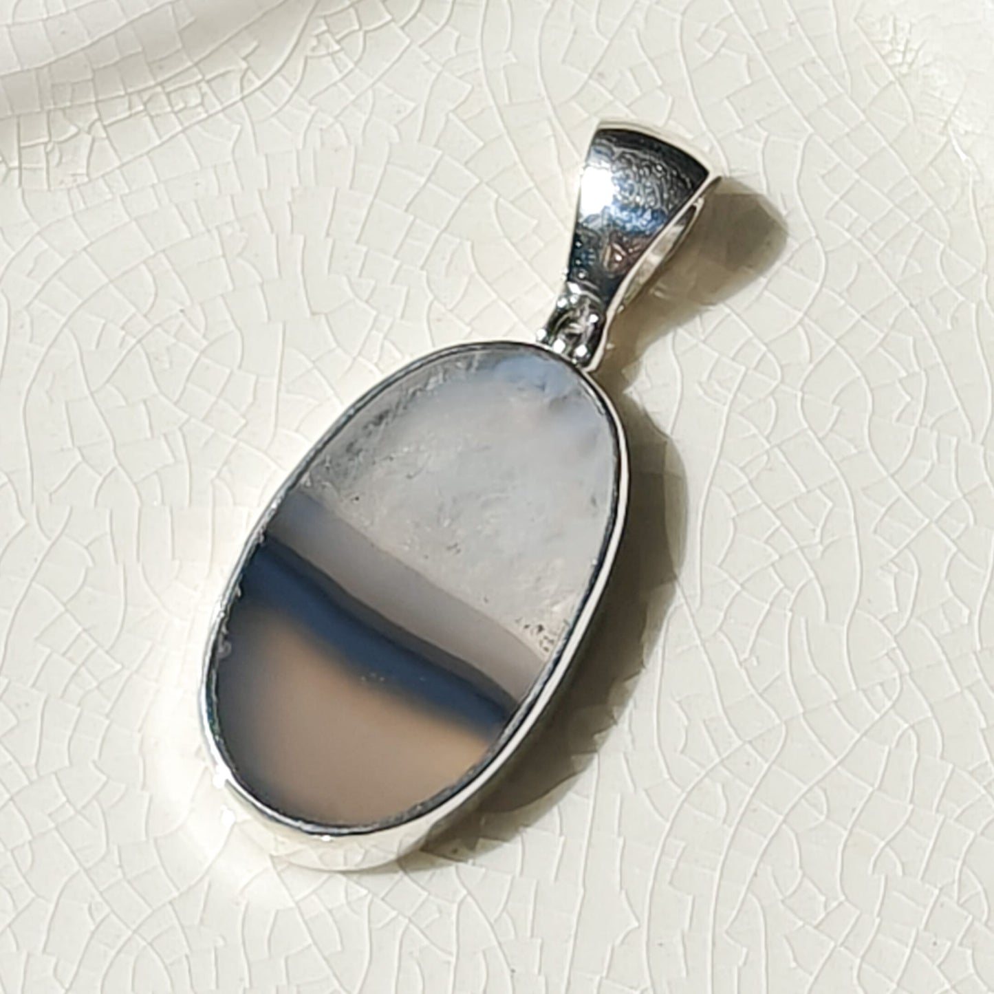 Earth Tones Agate Pendant in Sterling Silver | May birthstone and Gemini Gift
