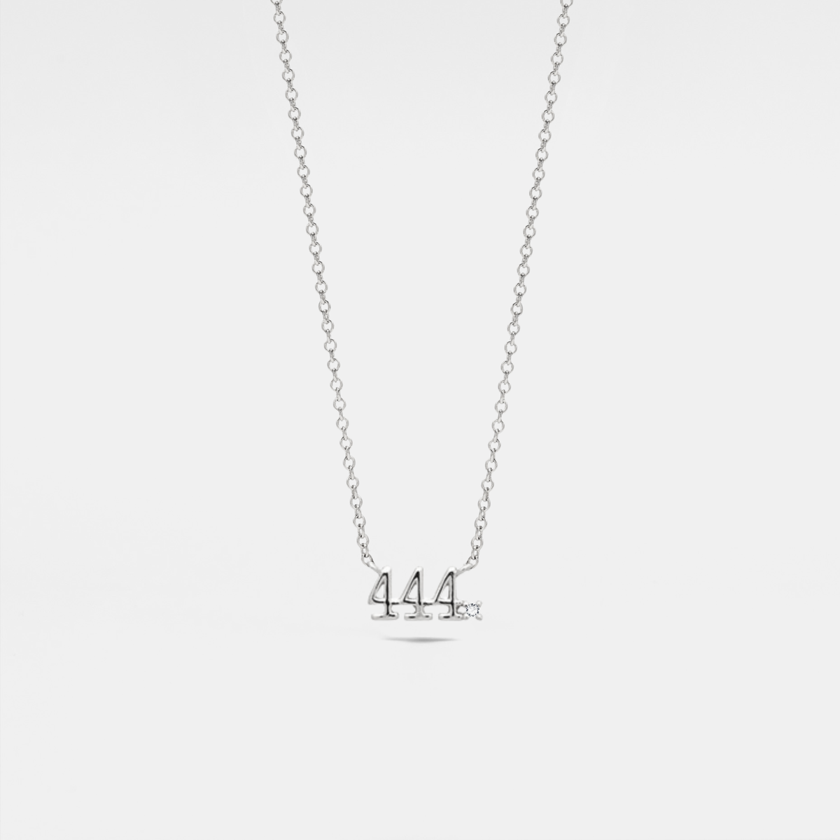 Dainty Angel Number Charm Necklace in 925 Sterling Silver: Yellow Gold / 777