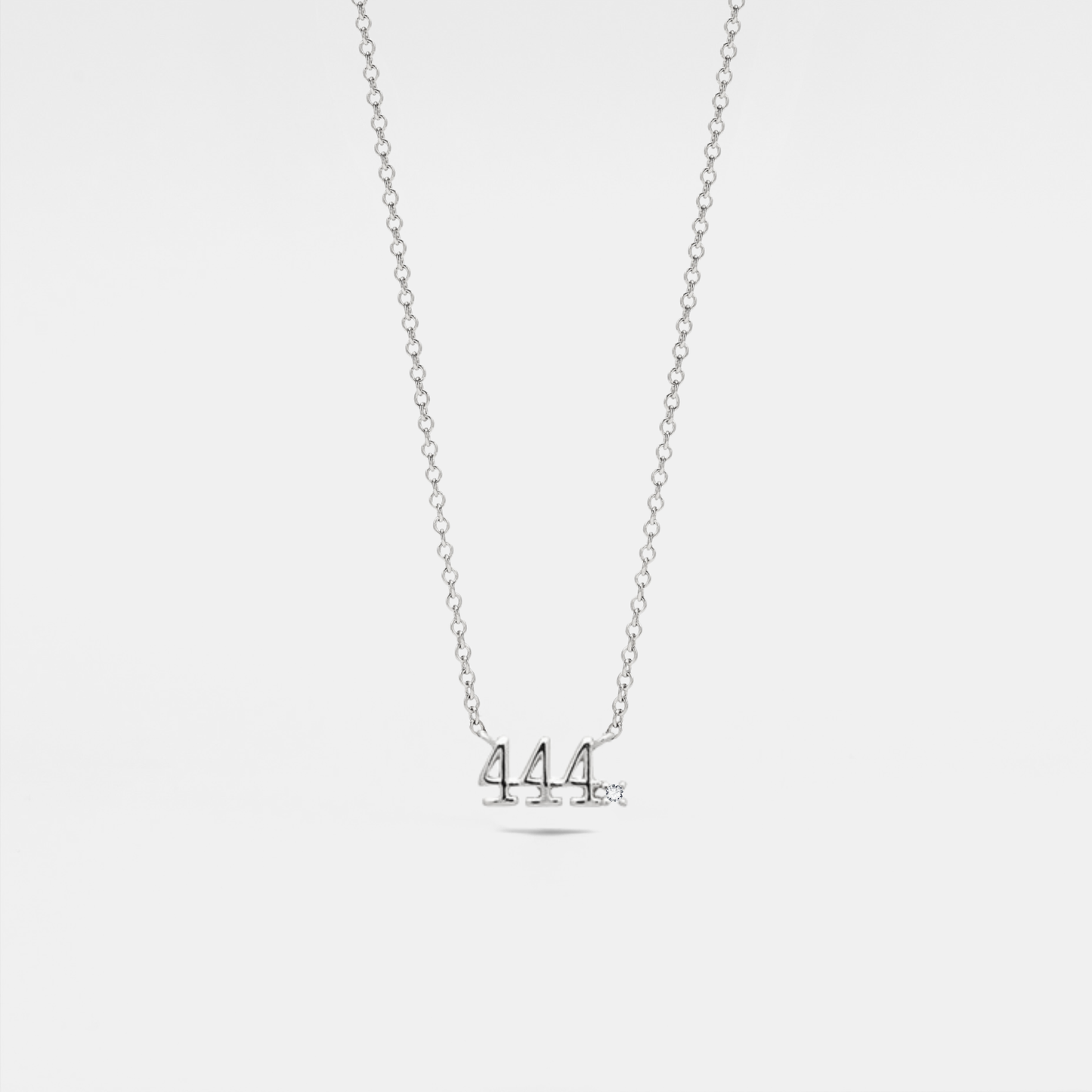 Dainty Angel Number Charm Necklace in 925 Sterling Silver: Yellow Gold / 111