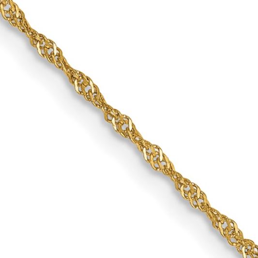 14KY 1.10mm Singapore Chain