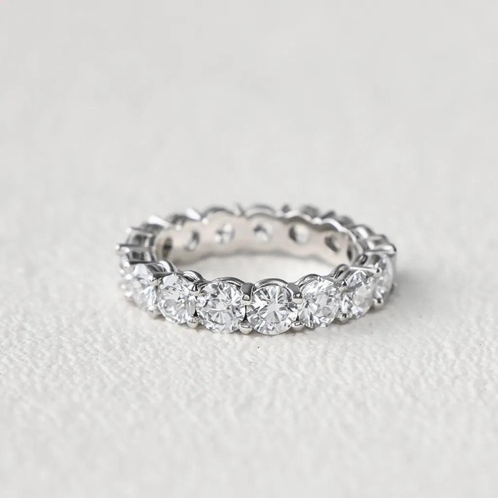 Aurora’s Aureole | Round Diamond Full Eternity Band