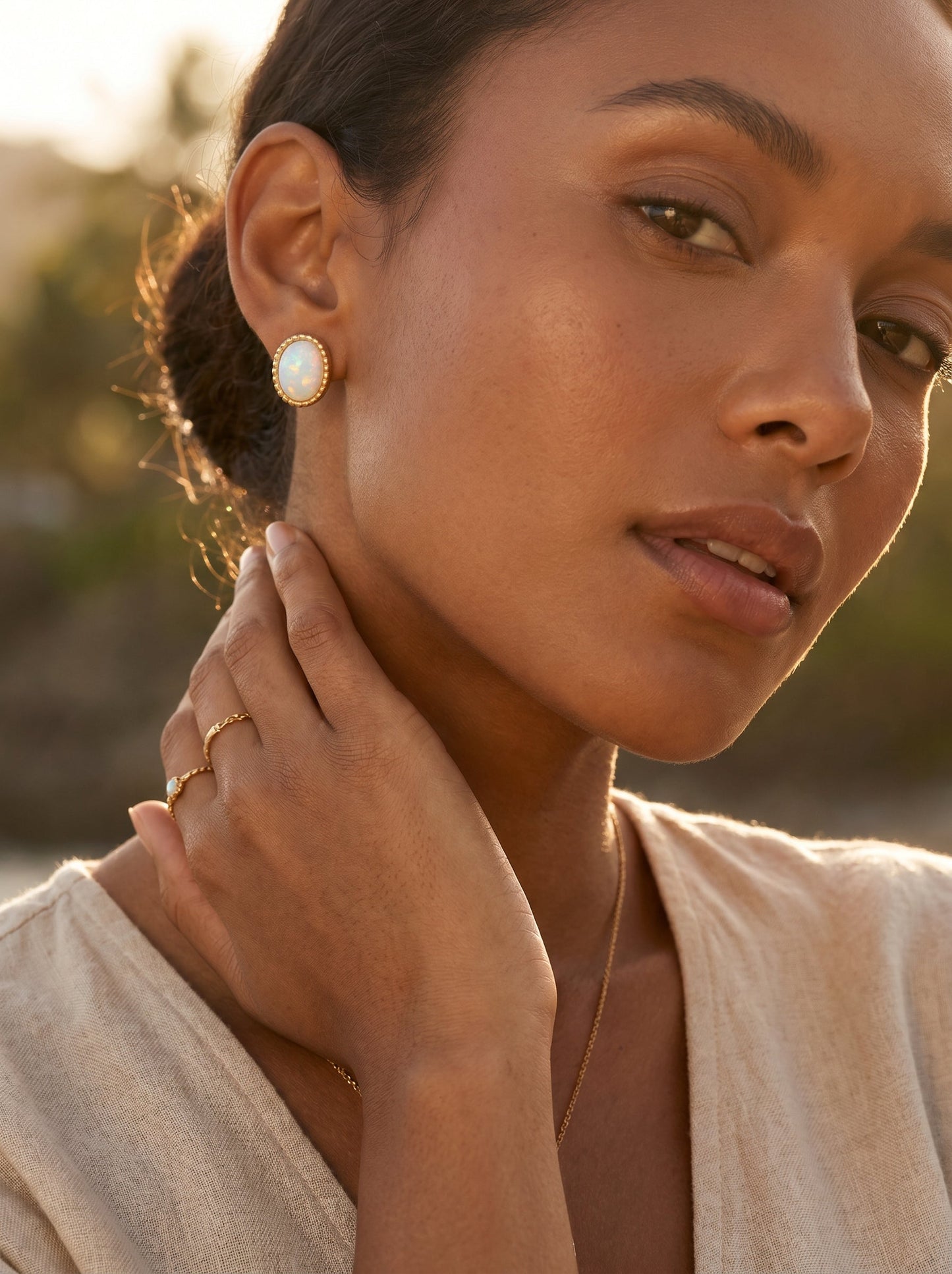 Puces d'oreilles Opale Alizé - Univers Parisienne chic