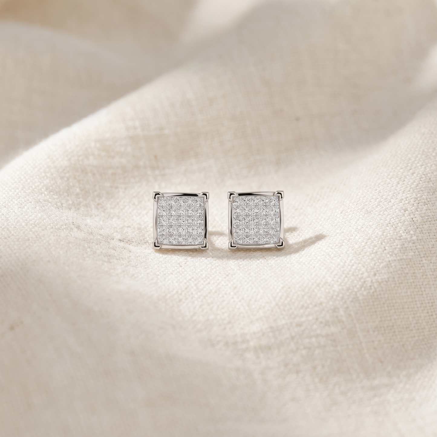 1 Ct Diamond Princess Cut Screw Back Studs Womens Earrings 10k White Gold