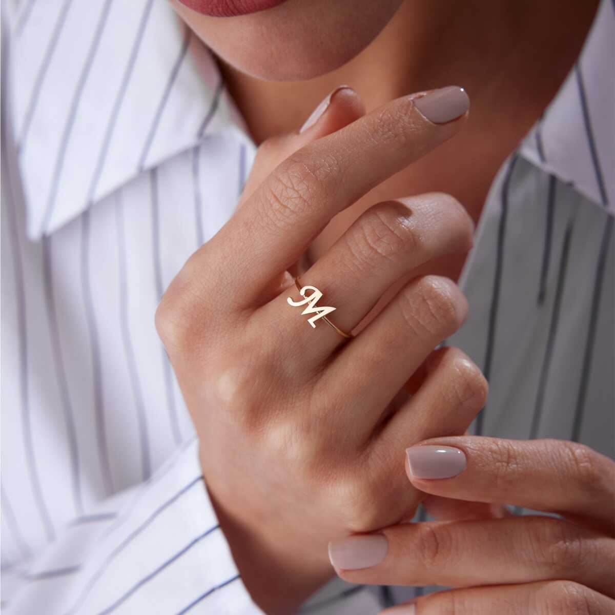 Cursive Letter Ring