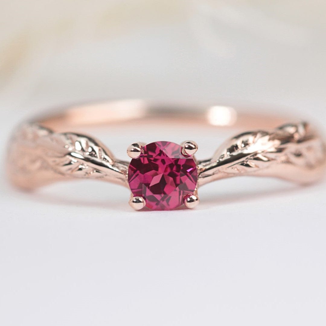 Ember Ruby Leaf Ring