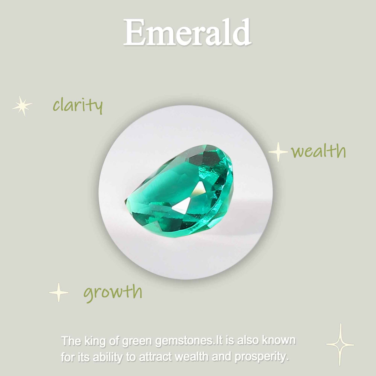 Nature Inspired Emerald Cut Emerald Ring with Petal Moissanite Side Stones