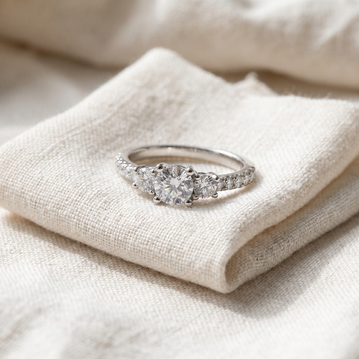 3/4ct Elira Three Stone Diamond Ring 10K Gold Lab Grown