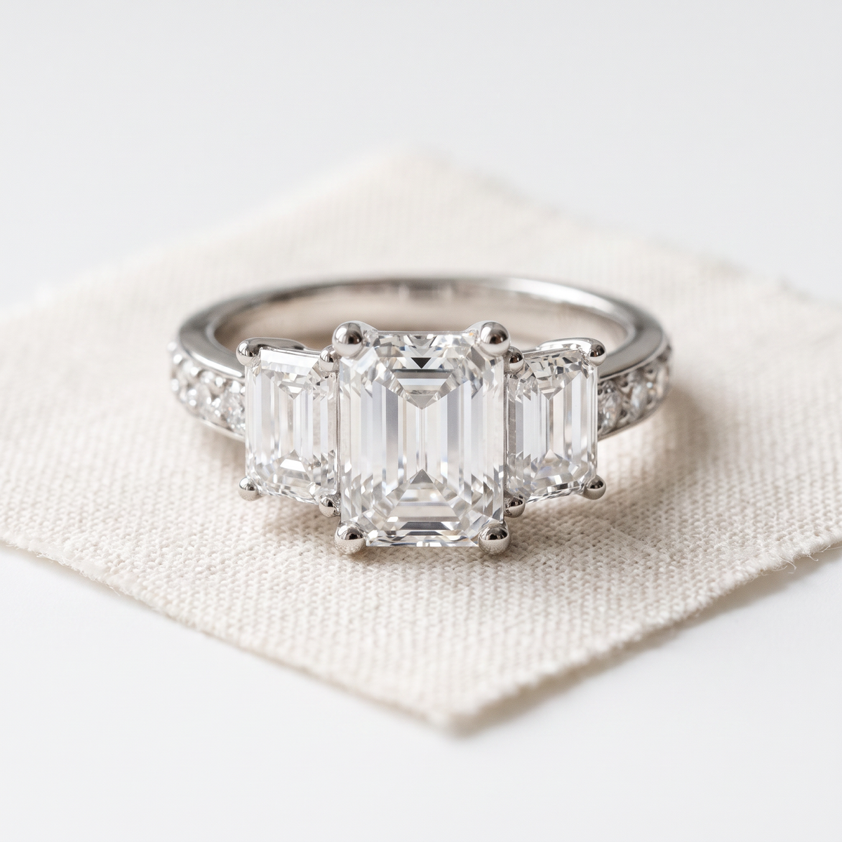 Certified 4 1/3Ct Lexi Emerald Cut Diamond Engagement Ring 14k Gold Lab Grown