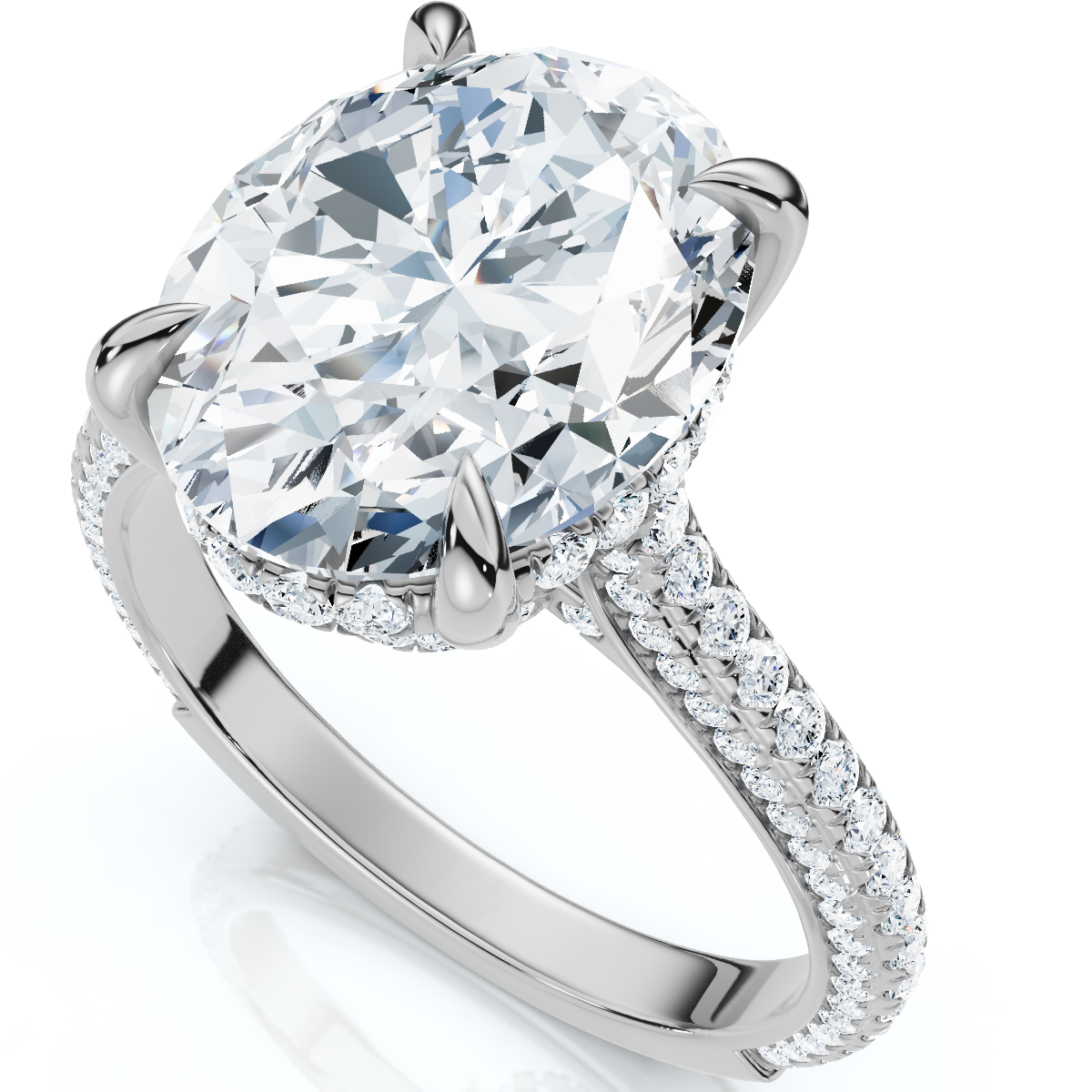 Certified 4.30Ct Oval Diamond Side Halo Engagement Ring 14k White Gold Lab Grown