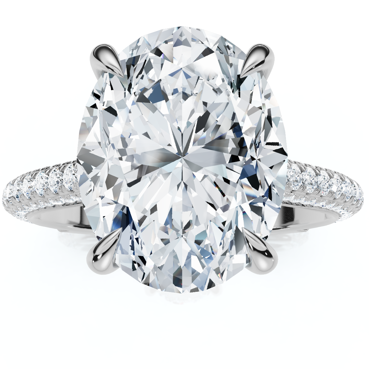 Certified 4.30Ct Oval Diamond Side Halo Engagement Ring 14k White Gold Lab Grown