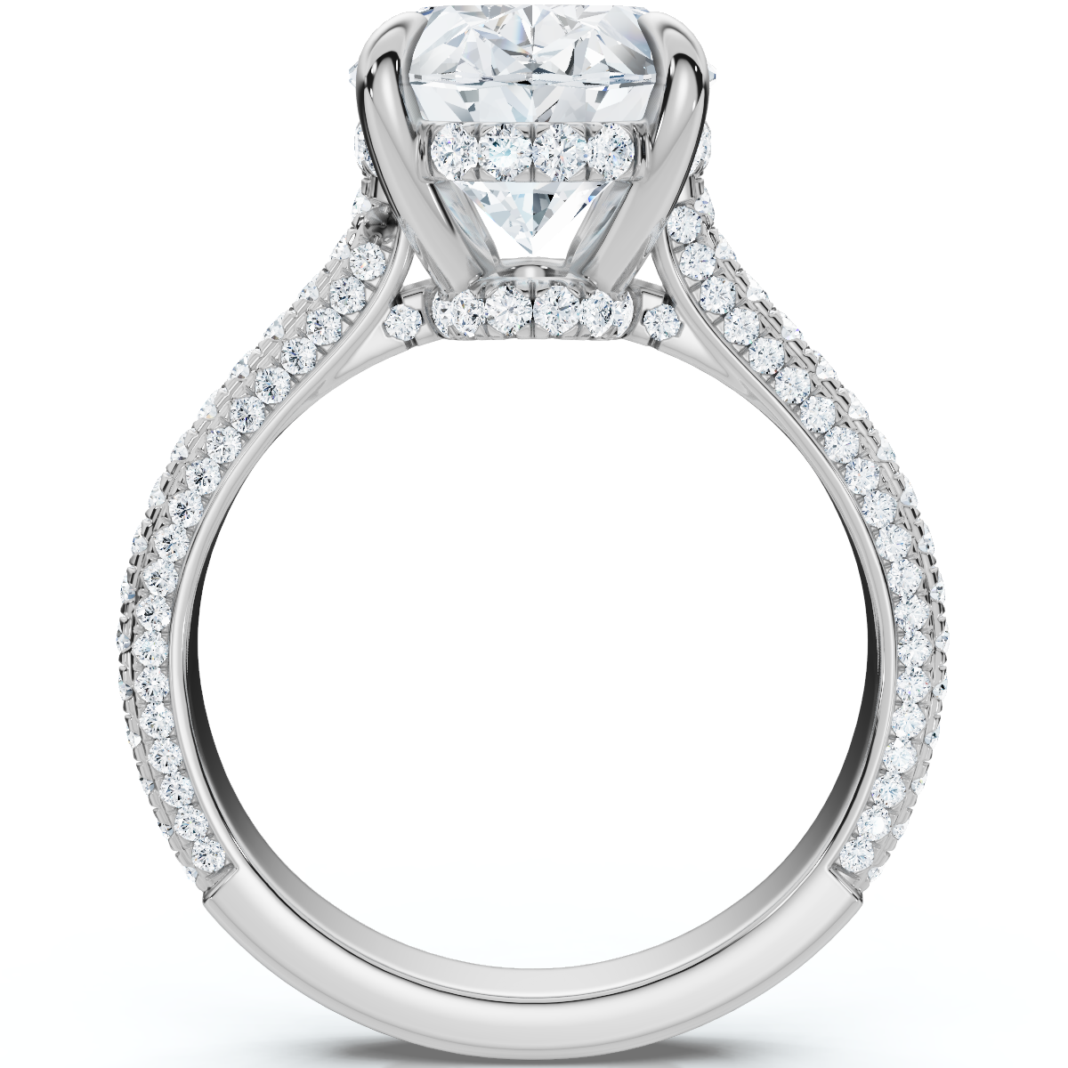 Certified 4.30Ct Oval Diamond Side Halo Engagement Ring 14k White Gold Lab Grown
