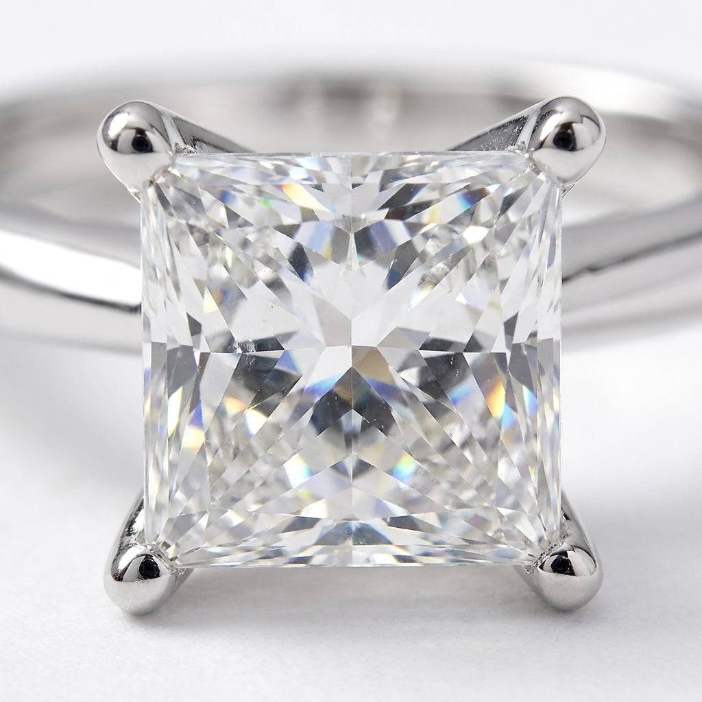 5 Carat Princess Lab Grown Diamond Engagement Ring | 14K White Gold